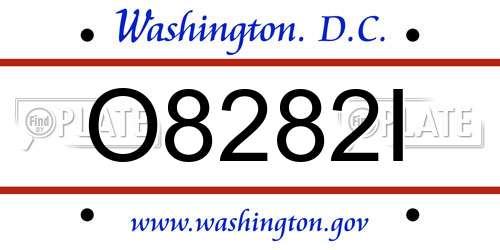 O8282I District Of Columbia License Plate