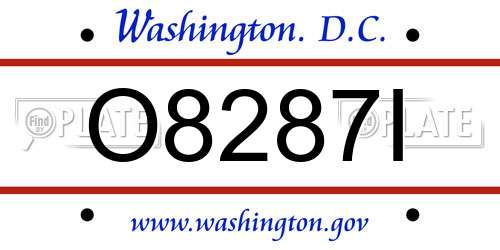 O8287I District Of Columbia License Plate