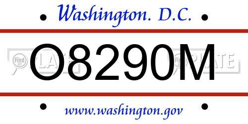 O8290M District Of Columbia License Plate