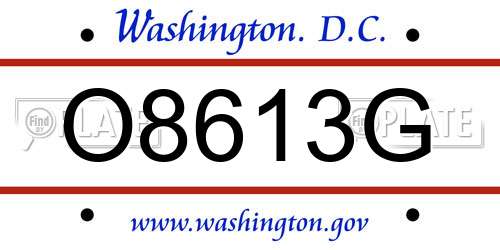 O8613G District Of Columbia License Plate