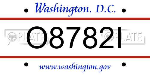 O8782I District Of Columbia License Plate