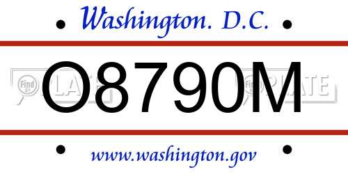 O8790M District Of Columbia License Plate