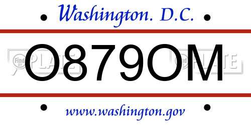 O879OM District Of Columbia License Plate