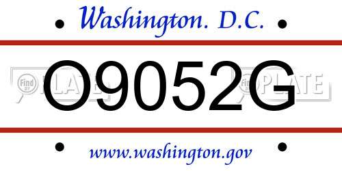 O9052G District Of Columbia License Plate