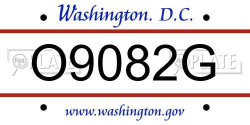 O9082G District Of Columbia License Plate