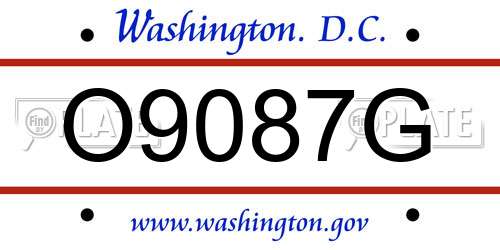 O9087G District Of Columbia License Plate