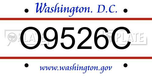 O9526C District Of Columbia License Plate
