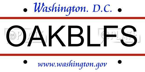 OAKBLFS District Of Columbia License Plate