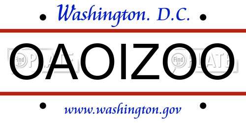 OAOIZOO District Of Columbia License Plate