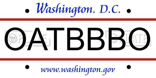 OATBBBO District Of Columbia License Plate
