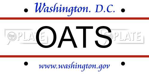 OATS District Of Columbia License Plate