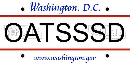 OATSSSD District Of Columbia License Plate