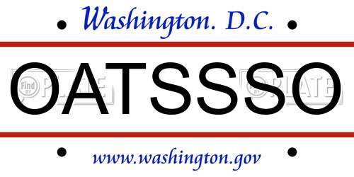 OATSSSO District Of Columbia License Plate