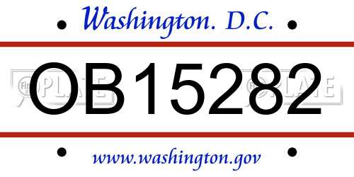 OB15282 District Of Columbia License Plate