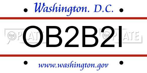 OB2B2I District Of Columbia License Plate