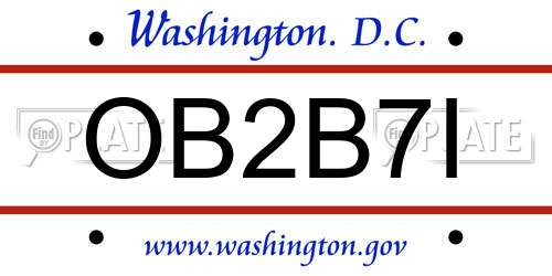 OB2B7I District Of Columbia License Plate