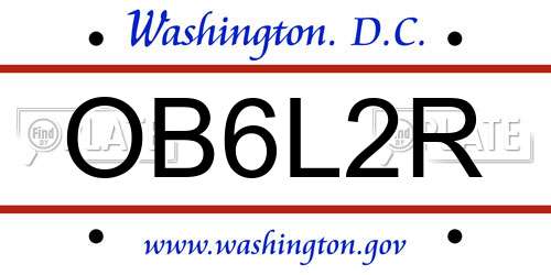 OB6L2R District Of Columbia License Plate