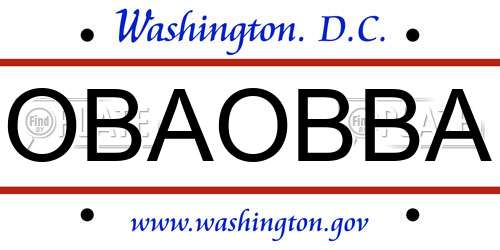 OBAOBBA District Of Columbia License Plate