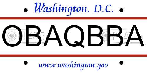 OBAQBBA District Of Columbia License Plate