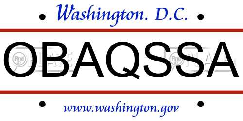 OBAQSSA District Of Columbia License Plate