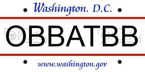 OBBATBB District Of Columbia License Plate