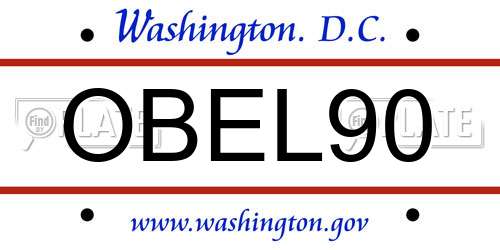 OBEL90 District Of Columbia License Plate