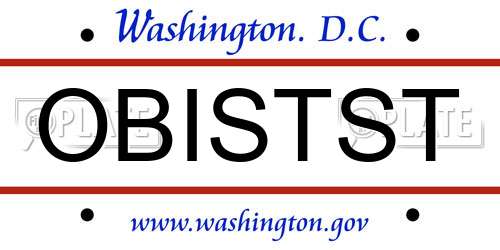 OBISTST District Of Columbia License Plate