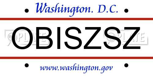 OBISZSZ District Of Columbia License Plate