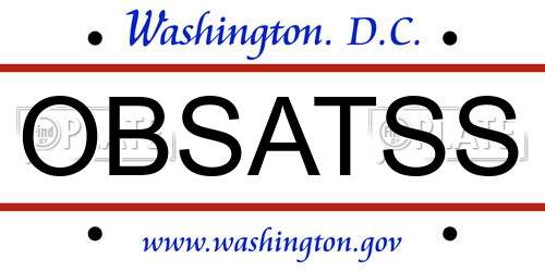 OBSATSS District Of Columbia License Plate