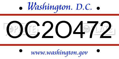 OC2O472 District Of Columbia License Plate