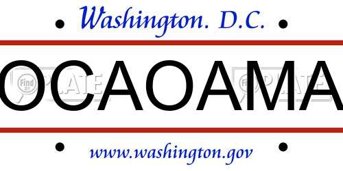 OCAOAMA District Of Columbia License Plate