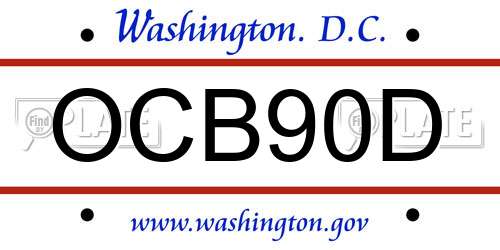 OCB90D District Of Columbia License Plate