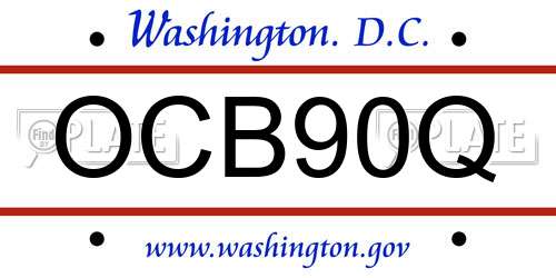 OCB90Q District Of Columbia License Plate