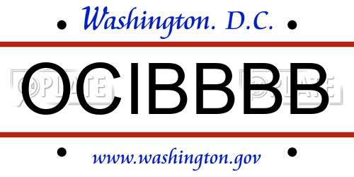 OCIBBBB District Of Columbia License Plate