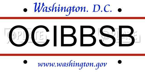 OCIBBSB District Of Columbia License Plate