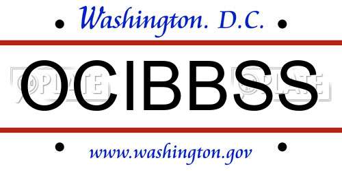 OCIBBSS District Of Columbia License Plate
