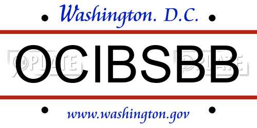 OCIBSBB District Of Columbia License Plate