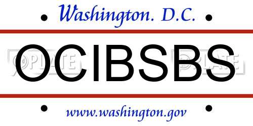 OCIBSBS District Of Columbia License Plate