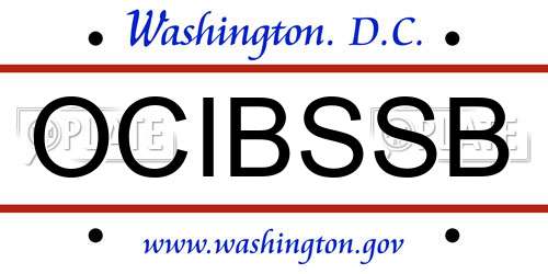 OCIBSSB District Of Columbia License Plate