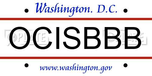OCISBBB District Of Columbia License Plate