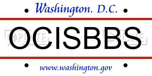 OCISBBS District Of Columbia License Plate