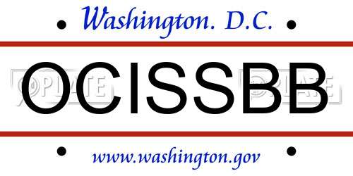OCISSBB District Of Columbia License Plate