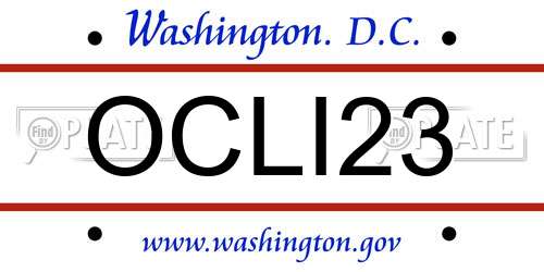 OCLI23 District Of Columbia License Plate