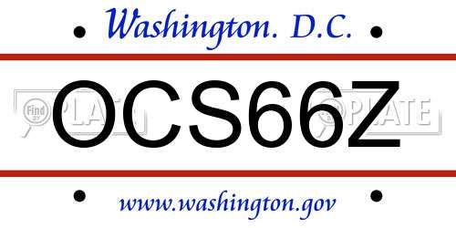 OCS66Z District Of Columbia License Plate