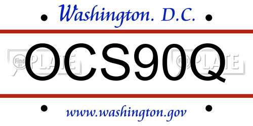 OCS90Q District Of Columbia License Plate