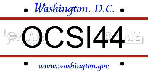 OCSI44 District Of Columbia License Plate