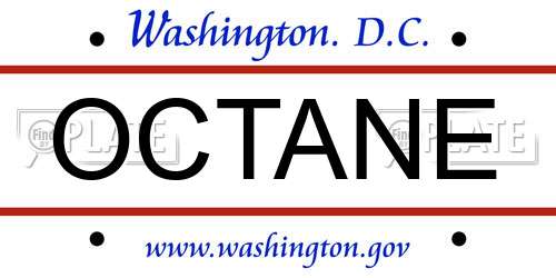 OCTANE District Of Columbia License Plate
