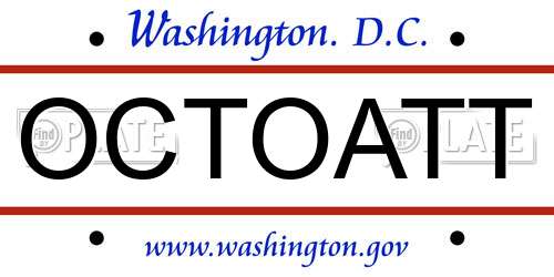 OCTOATT District Of Columbia License Plate