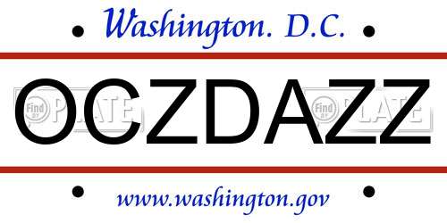 OCZDAZZ District Of Columbia License Plate