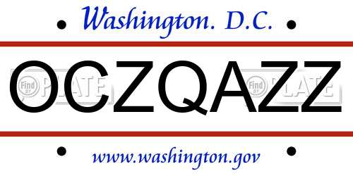 OCZQAZZ District Of Columbia License Plate